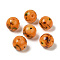 Handmade Lampwork Beads, Round, Orange, 15.5~16mm, Hole: 3mm