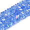 Electroplate Transparent Glass Beads Strands, Triangle, AB Color Plated, Faceted, Dodger Blue, 3~3.5x4~4.5x4~4.5mm, Hole: 0.8mm, about 121~131pcs/strand, 14.37~15.35 inch(36.5~39cm)