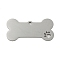 Non-Tarnish 304 Stainless Steel Pendants, Laser Cut, Dog Bone with Paw Print Charm, Stainless Steel Color, 19.5x40x1mm, Hole: 2mm