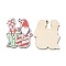 Single Face Printed Wood Big Pendants, Christmas Charms, Gnome, 51x43x2.5mm, Hole: 2mm