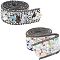Hotfix Resin Rhinestone Tape, Iron on Patches, with Iron Curb Chain, Rhinestone Trimming, Costume Accessories, Gunmetal, 25x2~4mm, 50cm/strand, 2 strands/set
