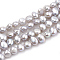 Natural Cultured Freshwater Pearl Beads Strands, Two Sides Polished, Nuggets, Dyed, Silver, 5~7x5~6x3.5~4.5mm, Hole: 0.5mm, about 65pcs/strand, 14.17 inch(36cm)