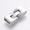 Tarnish Resistant 304 Stainless Steel Fold Over Clasps, Rectangle, Stainless Steel Color, 26x11x6mm, Hole: 3.5x9.5mm