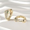 Brass Clear Cubic Zirconia Hoop Earrings, Snake, Real 18K Gold Plated, 19.5x19.5x6.5mm