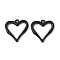 304 Stainless Steel Pendants, Heart Charm, Ion Plating(IP), Black, 23.5x23.5x3mm, Hole: 1.8mm
