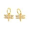 Brass Micro Pave Clear Cubic Zirconia Charms, with Jump Ring, Long-Lasting Plated, Dragonfly, Real 18K Gold Plated, 13x14.5x2mm, Jump Ring: 10x1mm, 7.5mm Inner Diameter