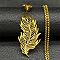 201 Stainless Steel Feather Pendant Necklaces, Golden, 23.62 inch(60cm)