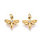 304 Stainless Steel Rhinestone Charms, Dragonfly, with Jump Ring, Real 18K Gold Plated, 10x11x3.5mm, Hole: 2.5mm