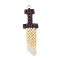 Glass Seed Beaded Broadsword Shape Pendants, with 304 Stainless Steel Loop, Mixed Color, 52x17x5mm, Hole: 3mm