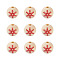 Natural Wooden Beads, Round with Snowflake Pattern, BurlyWood, 5/8 inch(16mm), Hole: 4mm