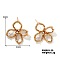 Fashionable and Elegant Floral Shaped Stud Earrings with Rhinestones, Platinum, White, Flower, 26x25mm