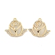 Кулоны с эмалью из латуни с прозрачным кубическим цирконием KK-S386-24G-1