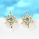 Серьги-гвоздики из латуни с микропаве из кубического циркония EJEW-D304-36G-4