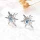 Серьги-гвоздики из латуни с микропаве из кубического циркония EJEW-D304-36P-5