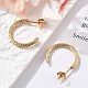 Серьги-гвоздики в форме буквы С из нержавеющей стали 304 EJEW-R017-03G-01-1