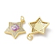 Латунные микропаве прозрачные подвески с фианитом KK-C045-23G-2