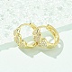 Латунные серьги-кольца из прозрачного кубического циркония EJEW-C122-03G-2
