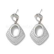 Серьги-гвоздики из латуни с паве из кубического циркония EJEW-M258-11P