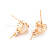 Серьги из латуни с микропейвом и прозрачным фианитом KK-T062-217G-NF