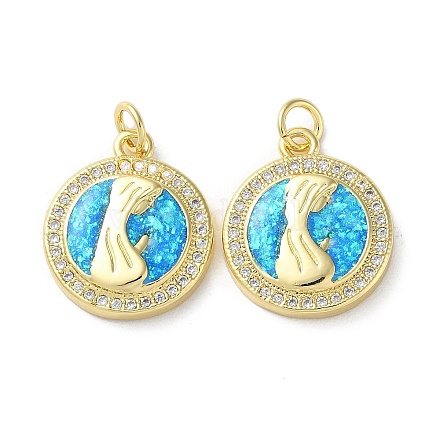 Латунные микропаве прозрачные подвески с фианитом KK-C045-05G-1