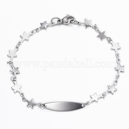 Идентификационные браслеты из нержавеющей стали 304 BJEW-H520-12P-1