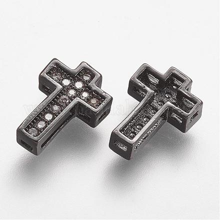 Латунные микро проложить кубического циркония бусы ZIRC-N025-55B-1