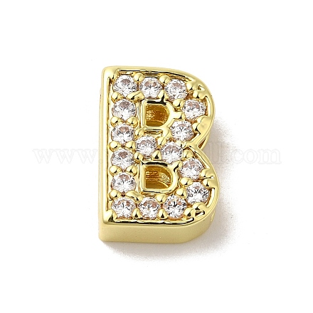 Латунные микро проложить кубического циркония бусы KK-H487-25G-02-1