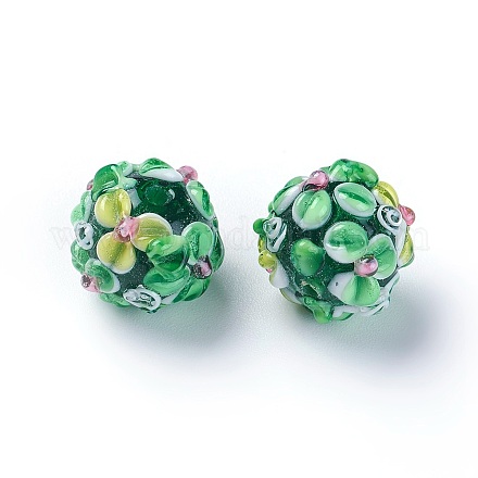 Ручной работы ухабистым Шарики Lampwork LAMP-E021-07E-1