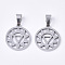 Non-Tarnish Chakra Theme 201 Stainless Steel Pendants, with Random Size Snap on Bails, Manipura, Stainless Steel Color, 23x20x1.5mm, Hole: 7~10x3~5mm
