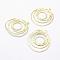 Brass Pendants, Lead Free & Cadmium Free & Nickel Free, Circle, Raw(Unplated), 23.5~28x28~29x1mm, Hole: 1mm