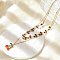 304 Stainless Steel Red Enamel Cherry Pendant Double Layer Necklaces, with Plastic and Epoxy Resin Beads, Golden, 15.94 inch(40.5cm)