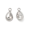 Non-Tarnish 304 Stainless Steel Charms, Teardrop Charm, Stainless Steel Color, 10x5.5x3mm, Hole: 1.6mm