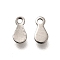 304 Stainless Steel Stamping Blank Tag Charms, Teardrop Charm, Stainless Steel Color, 6x3x0.5mm, Hole: 1mm