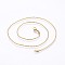 304 Stainless Steel Singapore Chain Necklaces, Water Wave Chain Necklaces, with Lobster Claw Clasps, Golden, 17.7 inch(45cm), 1.5x0.4mm