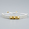 Vintage Glass Seed Beads Braided Bead Bracelets, Rivet Bracelets for Women, with Alloy, WhiteSmoke
