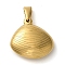 304 Stainless Steel Pendants, Shell Shape Charm, Golden, 21x21x7mm, Hole: 6.8x3.2mm