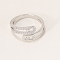 Brass Micro Pave Clear Cubic Zirconia Cuff Rings for Women, Silver, Inner Diameter: 16~18mm