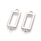 Alloy Links connectors, Cadmium Free & Lead Free, Rectangle, Platinum, 30x11.5x2mm, Hole: 2mm