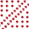 Mushroom Handmade Lampwork Beads Strands, Red, 12.5~14x10~11mm, Hole: 1.5mm, about 24~25pcs/strand, 12.20 inch~12.99 inch(31cm~33cm)