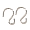 Non-Tarnish 304 Stainless Steel S-Hook Clasp, Stainless Steel Color, 38x26.5x2.2mm