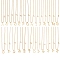 Letter A~Z Pendant Necklaces, with Brass Ball Chains, Cubic Zirconia Charms and 304 Stainless Steel Lobster Claw Clasps, Golden, 17.71 inch(40.5cm), 26pcs/set