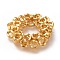 Electroplated Non-magnetic Synthetic Hematite Beads Strands, Bead Frame, Long-Lasting Plated, Round Ring, Golden Plated, 12mm, Hole: 1mm, about 32pcs~34pcs/strand, 15.35~16.14 inch(39~41cm)
