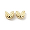 Brass Beads, Cadmium Free & Nickel Free & Lead Free, Leaf, Real 18K Gold Plated, 5x6x3mm, Hole: 0.8mm