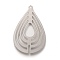 Non-Tarnish 304 Stainless Steel Pendants, Laser Cut, Teardrop, Stainless Steel Color, 35x22x0.4mm, Hole: 1.2mm