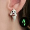 Luminous Ghost Resin Stud Earrings, Glow in the Dark, White, 30x10mm