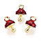 Alloy Enamel Pendants, Mushroom Charm, Light Gold, Rack Plating, Cadmium Free & Nickel Free & Lead Free, Dark Red, 14x8.7x7.6~8mm, Hole: 1.6~1.8mm