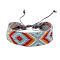 Cotton Braided Rhombus Cord Bracelet with Wax Ropes, Ethnic Tribal Adjustable Bracelet for Women, Gray, 7-1/8 inch(18cm)