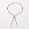 Brass Slider Bracelets Making Bracelet Making, Rose Gold, Fit for 2mm rhinestone, 5 inch~5-1/8 inch(125~130mm)