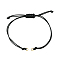 Braided Waxed Polyester Cord, with 304 Stainless Steel Jump Rings, for Adjustable Link Bracelet Making, Black, 12-3/8 inch(31.4cm), Hole: 3.6mm