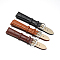 Leather Watch Bands, with 304 Stainless Steel Clasps, Mixed Color, 94~125x19x4~4.5mm